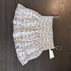 Brand New - Blomindal Aqua Blue and White Floral Skirt - Elastic Waist